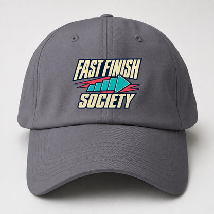 Fast Finish Society 90S Running Clubs Baseball Cap – Grey