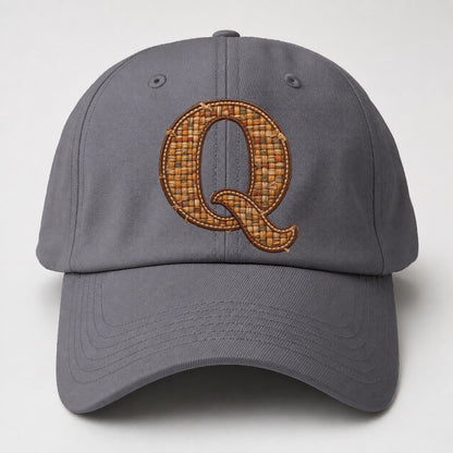 Woven Tweed Q Monogram Baseball Cap – Grey