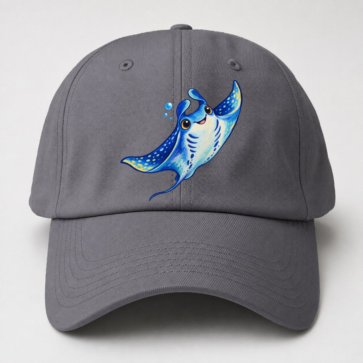 Manta Ray Upward Glide Sea Sprite Baseball Cap – Grey