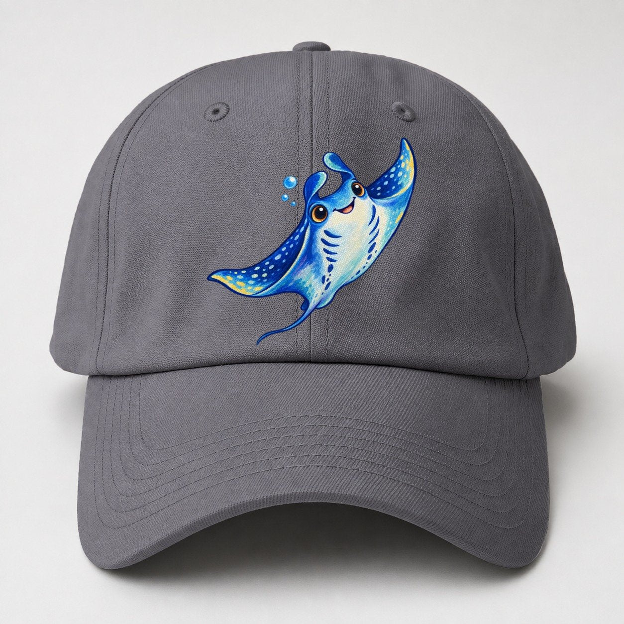 Manta Ray Upward Glide Sea Sprite Baseball Cap – Grey