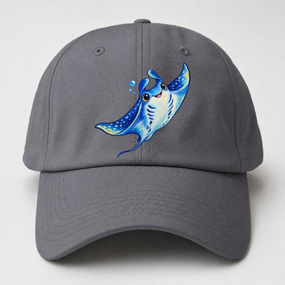 Manta Ray Upward Glide Sea Sprite Baseball Cap – Grey