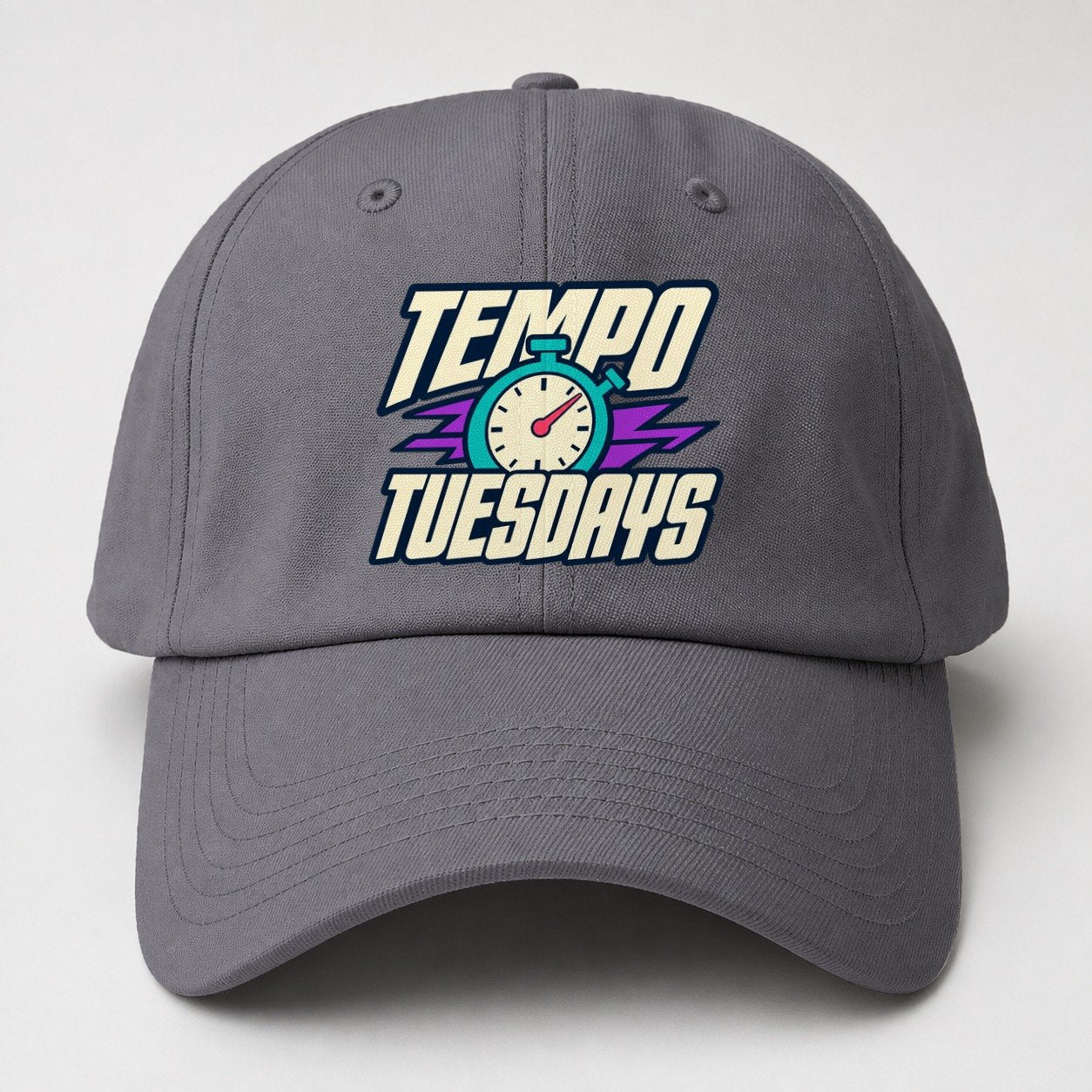 Tempo Tuesdays 90S Running Clubs Baseball Cap – Grey