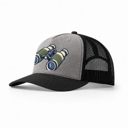 Field Binoculars Tiny Solo Marks Trucker Hat – Grey Black