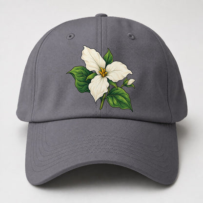 Ontario White Trillium Bloom Canada Cultural Icons Baseball Cap – Grey