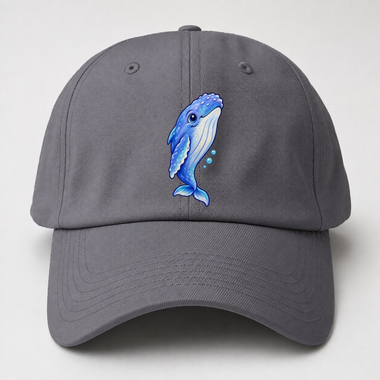 Humpback Whale Gentle Rise Sea Sprite Baseball Cap – Grey