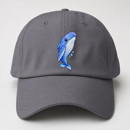 Humpback Whale Gentle Rise Sea Sprite Baseball Cap – Grey