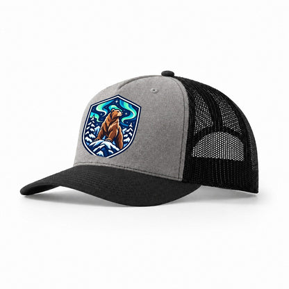 Finland Minimal Emblem Country Logos Trucker Hat – Grey Black