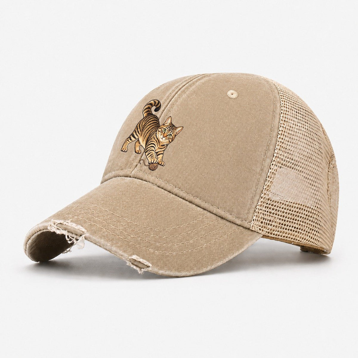 Kindred Chinese Li Hua Standing Three Quarter Rare Cat Breeds Washed Trucker Hat – Khaki