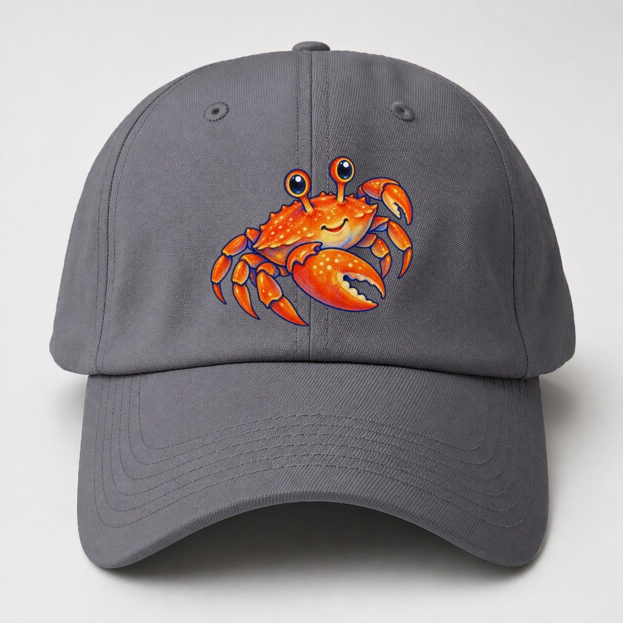 Crab Side Scuttle Sea Sprite Baseball Cap – Grey