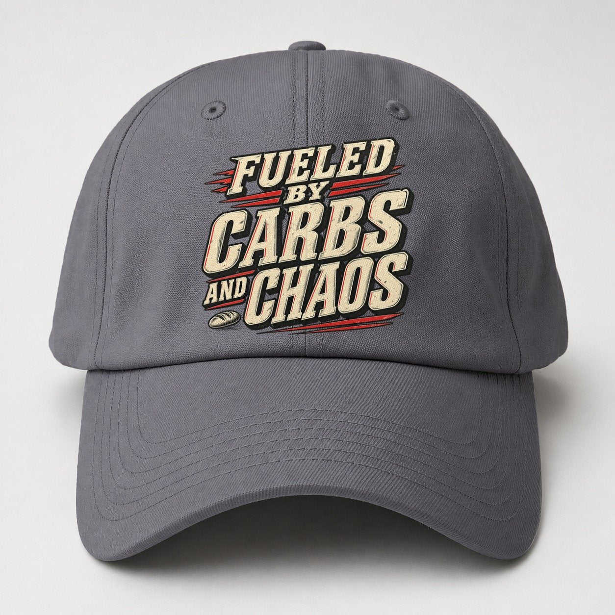 Fueled By Carbs And Chaos American Wit Baseball Cap – Grey