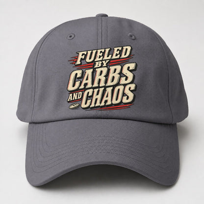 Fueled By Carbs And Chaos American Wit Baseball Cap – Grey