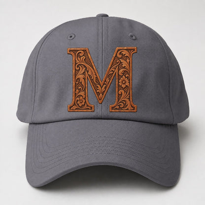 Tooled Leather M Monogram Baseball Cap – Grey