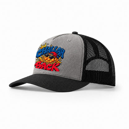 Challah Back Retro Judaism Heritage Trucker Hat – Grey Black