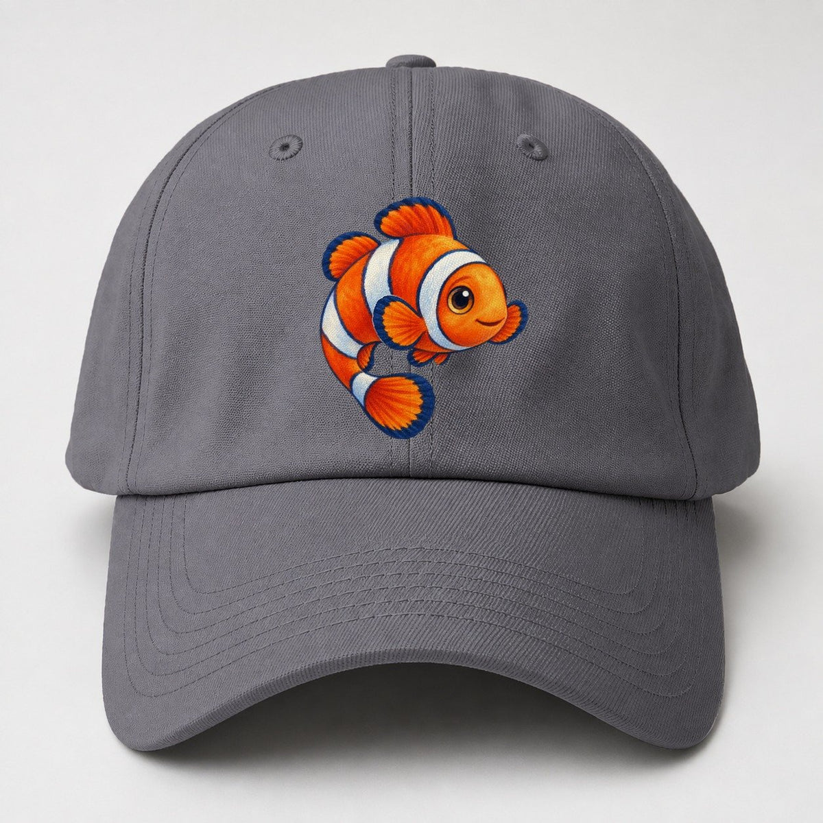 Clownfish Crescent Swim Sea Sprite Baseball Cap – Grey