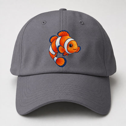Clownfish Crescent Swim Sea Sprite Baseball Cap – Grey