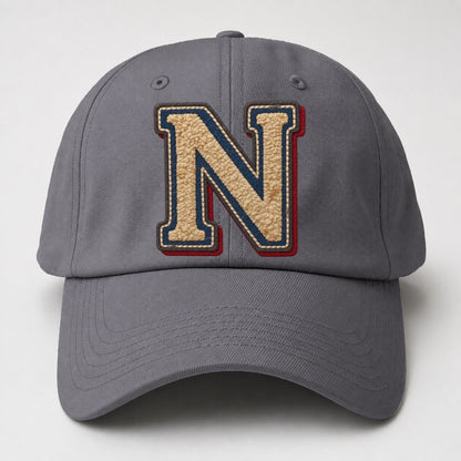Varsity Chenille N Monogram Baseball Cap – Grey