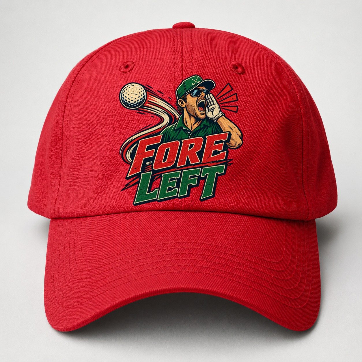 Fore Left Golf Life Baseball Cap – Red