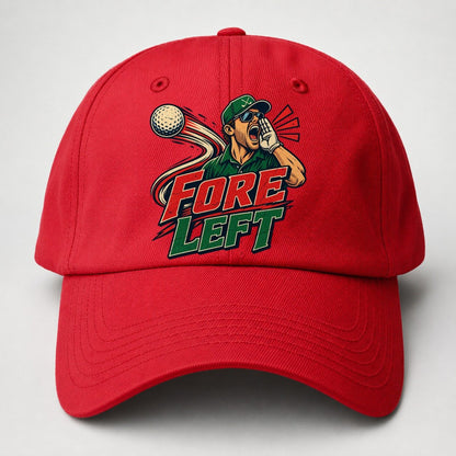 Fore Left Golf Life Baseball Cap – Red