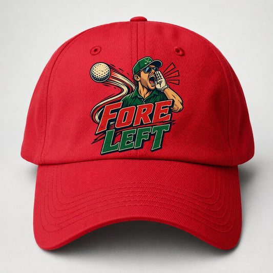 Fore Left Golf Life Baseball Cap – Red