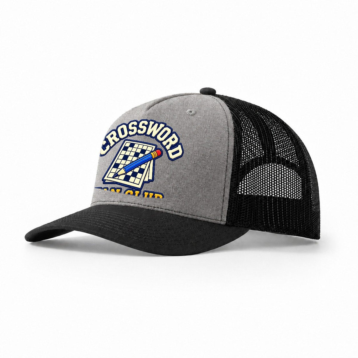 Crossword Fan Club Trucker Hat – Grey Black
