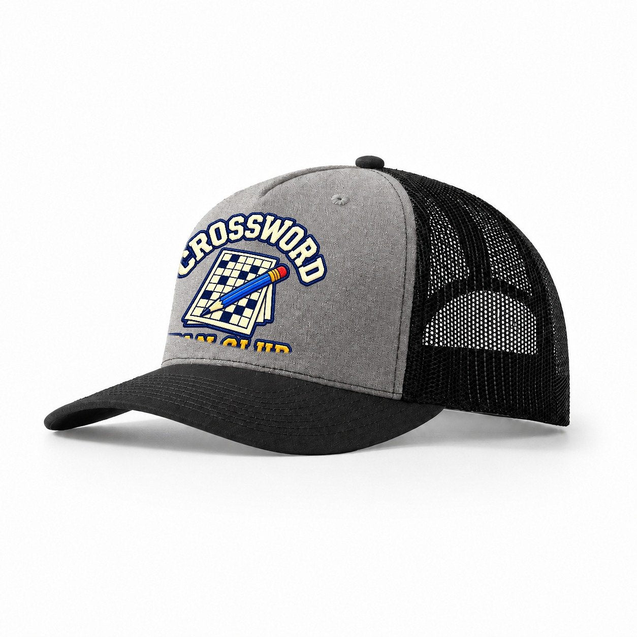 Crossword Fan Club Trucker Hat – Grey Black