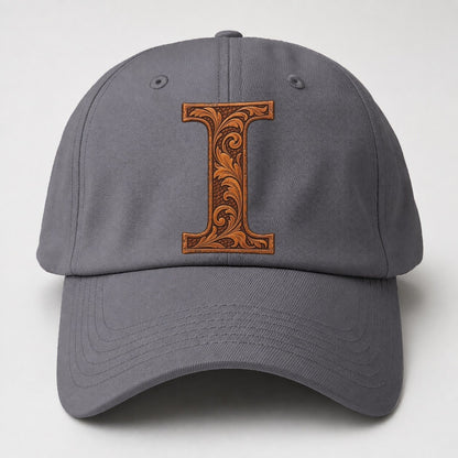 Tooled Leather I Monogram Baseball Cap – Grey