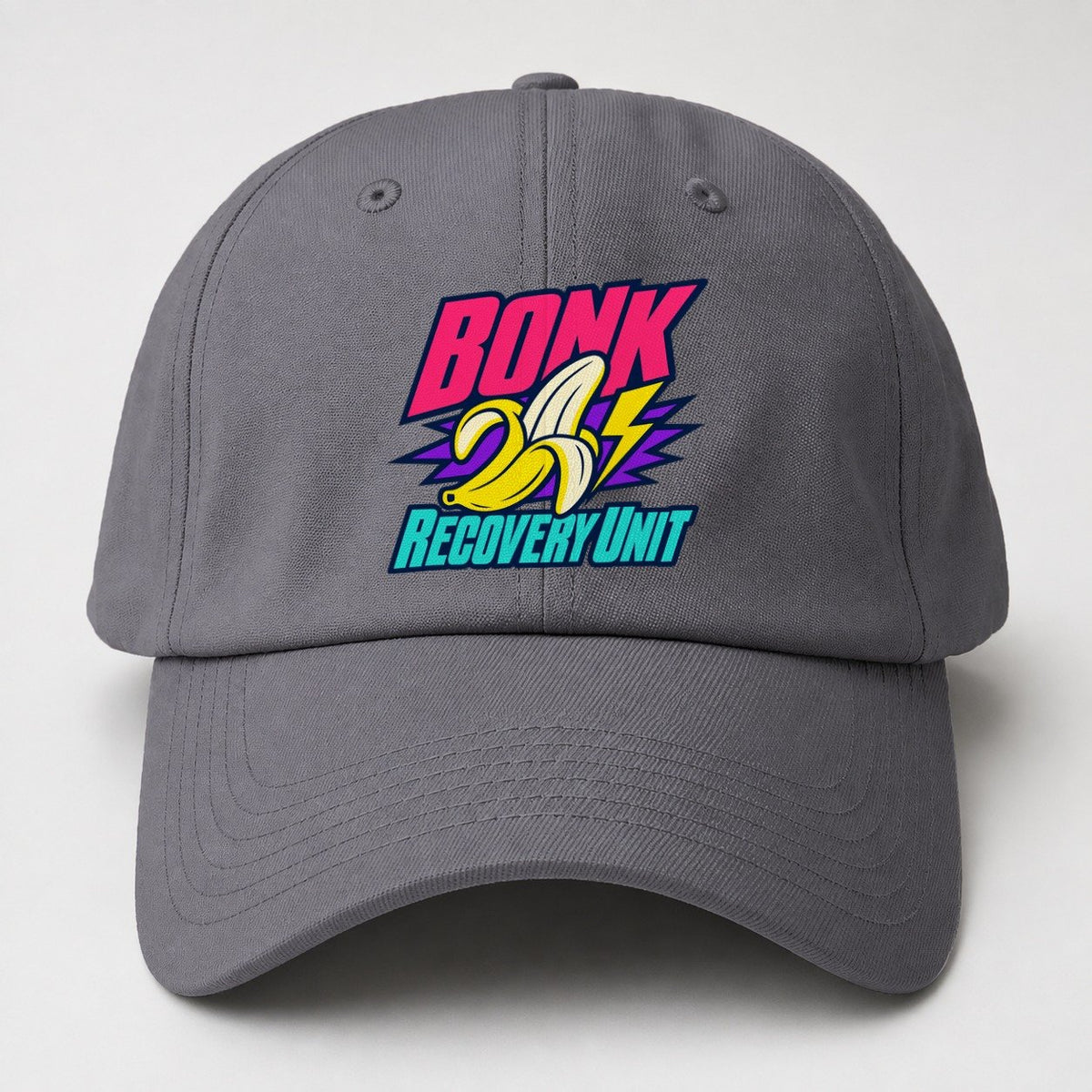 Bonk Recovery Unit 90S Running Clubs Baseball Cap – Grey