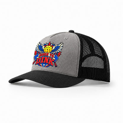 Born To Dink Pickleball Life Trucker Hat – Grey Black