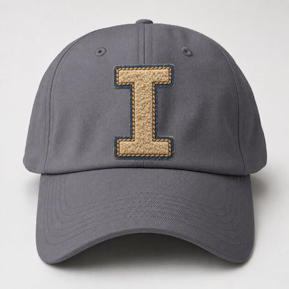 Varsity Chenille I Monogram Baseball Cap – Grey