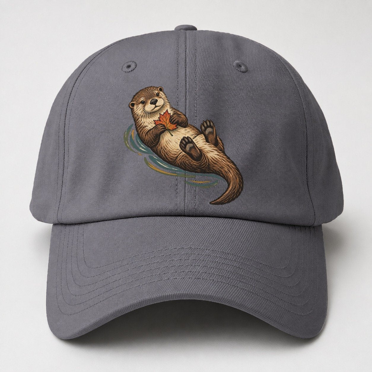 Otter Floating Leaf Gentle Wild Baseball Cap – Grey