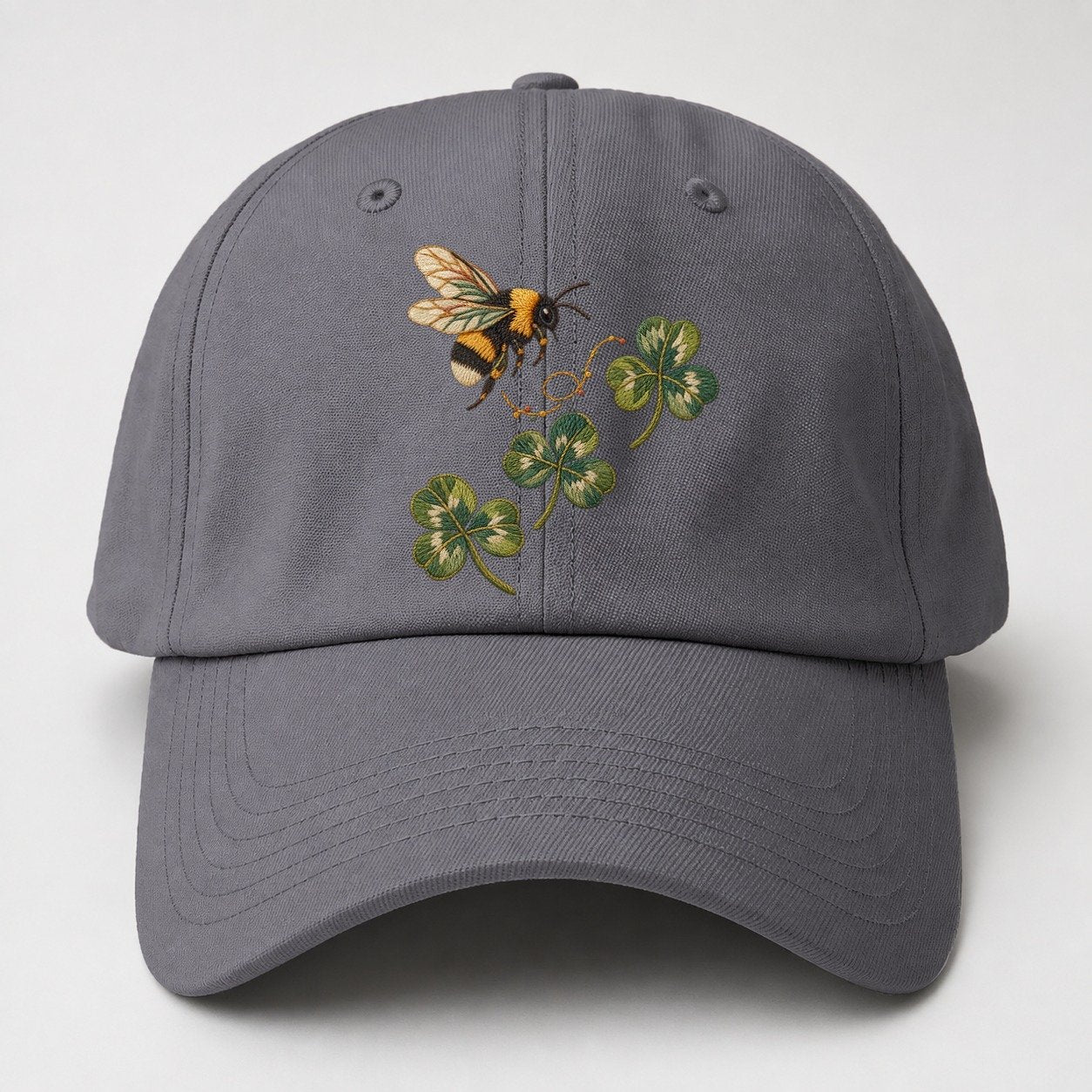 Bumblebee Three Clover Rise Gentle Wild Baseball Cap – Grey