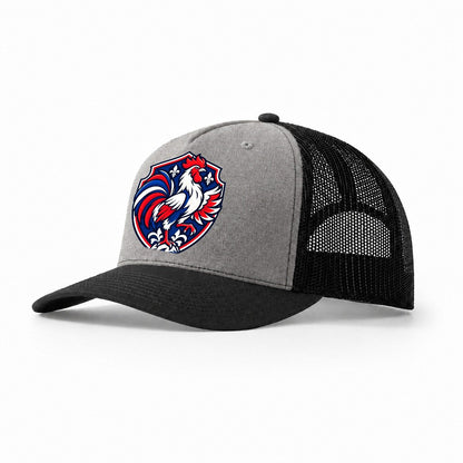France Minimal Emblem Country Logos Trucker Hat – Grey Black