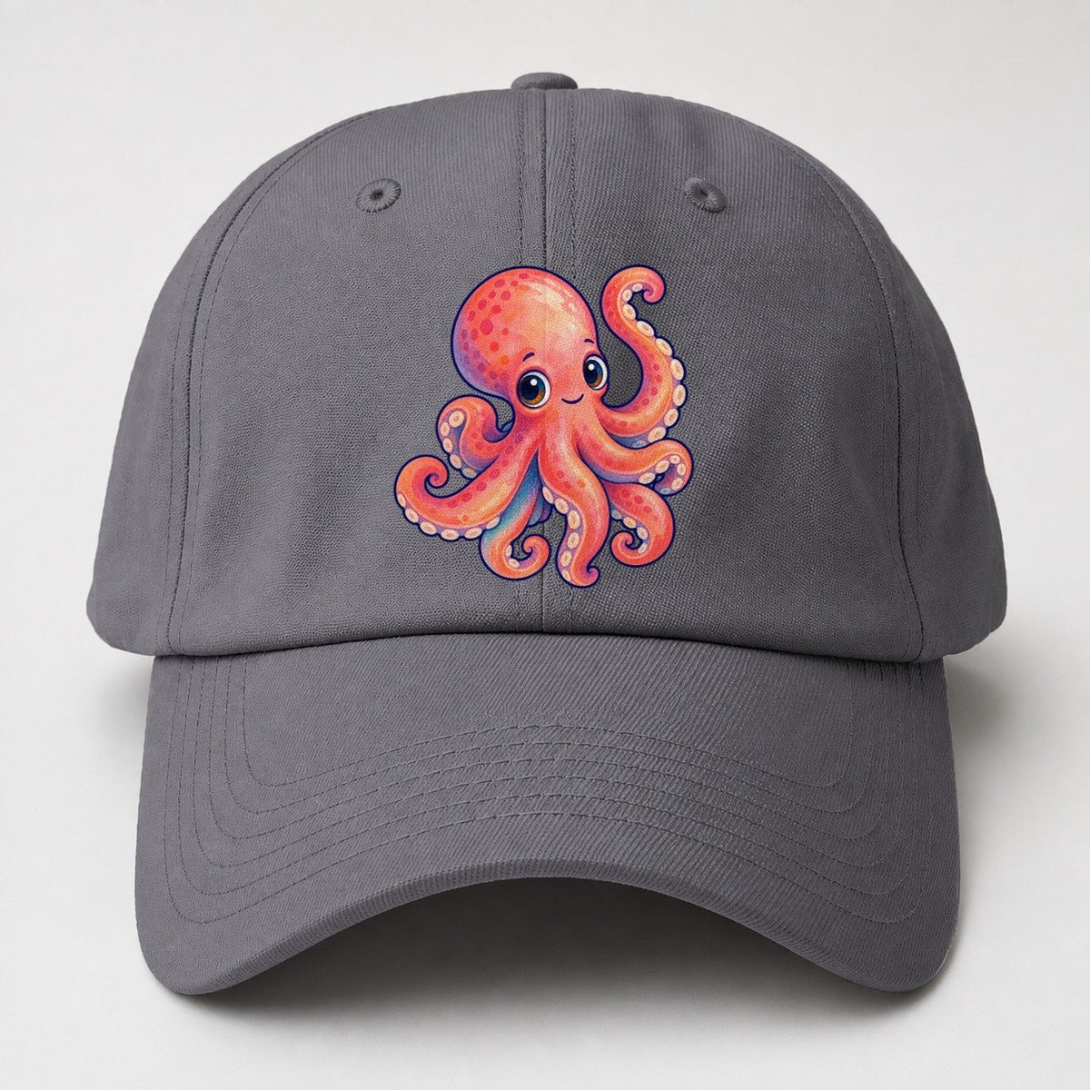 Octopus Tucked Curl Sea Sprite Baseball Cap – Grey