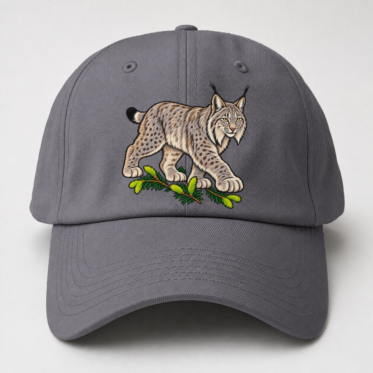Canada Lynx And Spruce Tips Canada Cultural Icons Baseball Cap – Grey