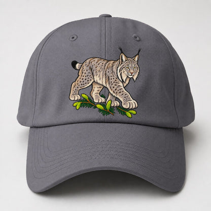 Canada Lynx And Spruce Tips Canada Cultural Icons Baseball Cap – Grey