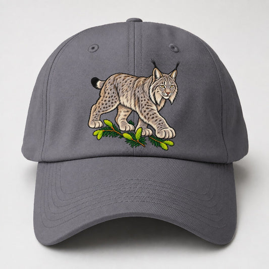 Canada Lynx And Spruce Tips Canada Cultural Icons Baseball Cap – Grey