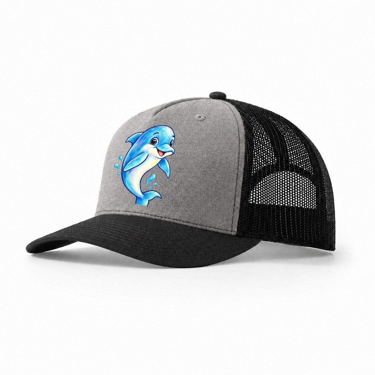 Dolphin Friendly Leap Sea Sprite Trucker Hat – Grey Black