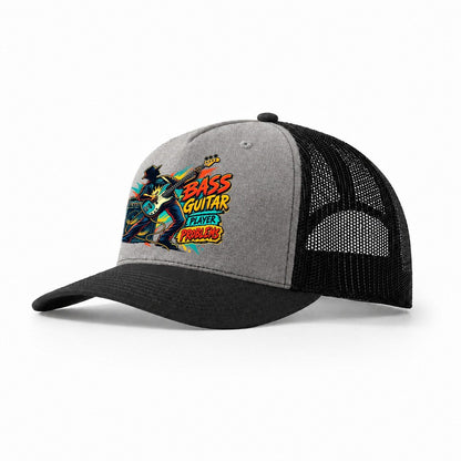 Bass Guitar Player Problems Music Instruments Trucker Hat – Grey Black