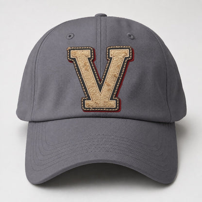 Varsity Chenille V Monogram Baseball Cap – Grey