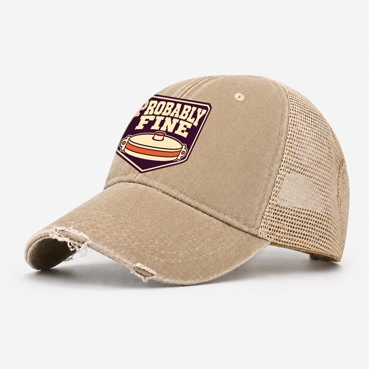 Probably Fine Washed Trucker Hat – Khaki