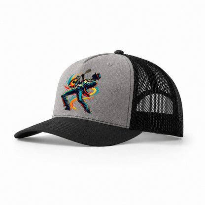 Mandolin Icon Music Instruments Trucker Hat – Grey Black