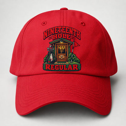 Nineteenth Hole Regular Golf Life Baseball Cap – Red