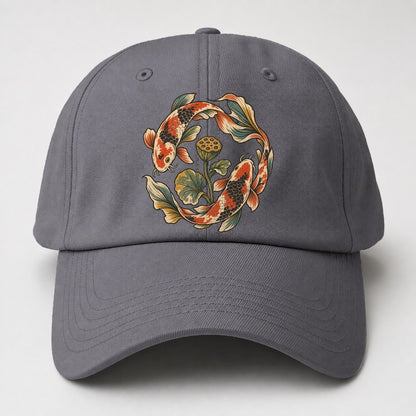 Koi Around Lotus Seedpod Gentle Wild Baseball Cap – Grey