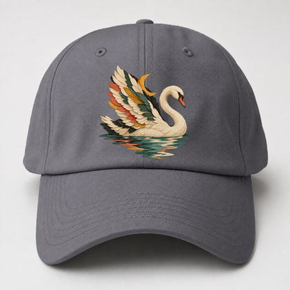 Swan Moon Reflection Gentle Wild Baseball Cap – Grey