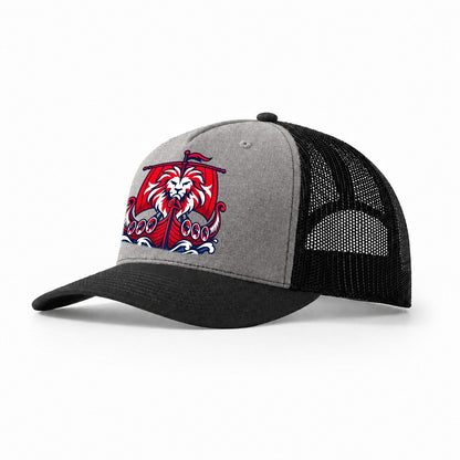 Norway Minimal Emblem Country Logos Trucker Hat – Grey Black