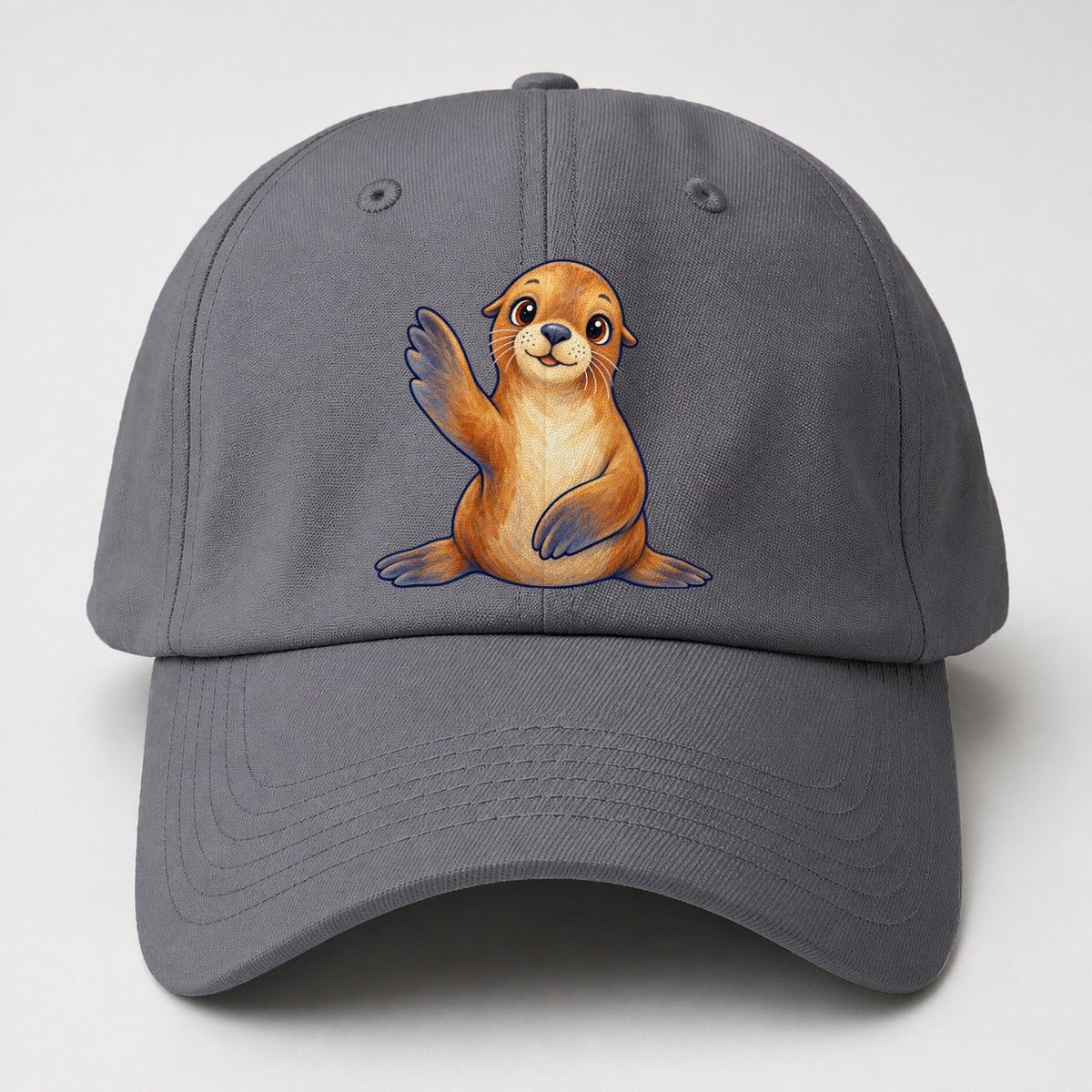 Sea Lion Front Flipper Wave Sea Sprite Baseball Cap – Grey