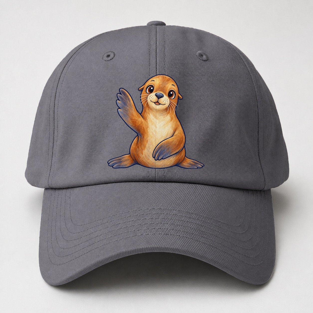 Sea Lion Front Flipper Wave Sea Sprite Baseball Cap – Grey