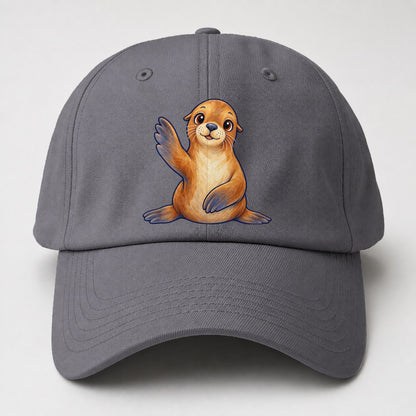 Sea Lion Front Flipper Wave Sea Sprite Baseball Cap – Grey