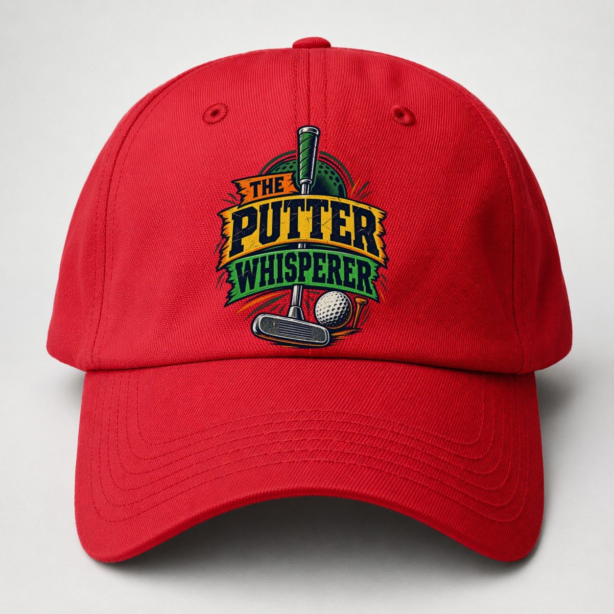 The Putter Whisperer Golf Life Baseball Cap – Red