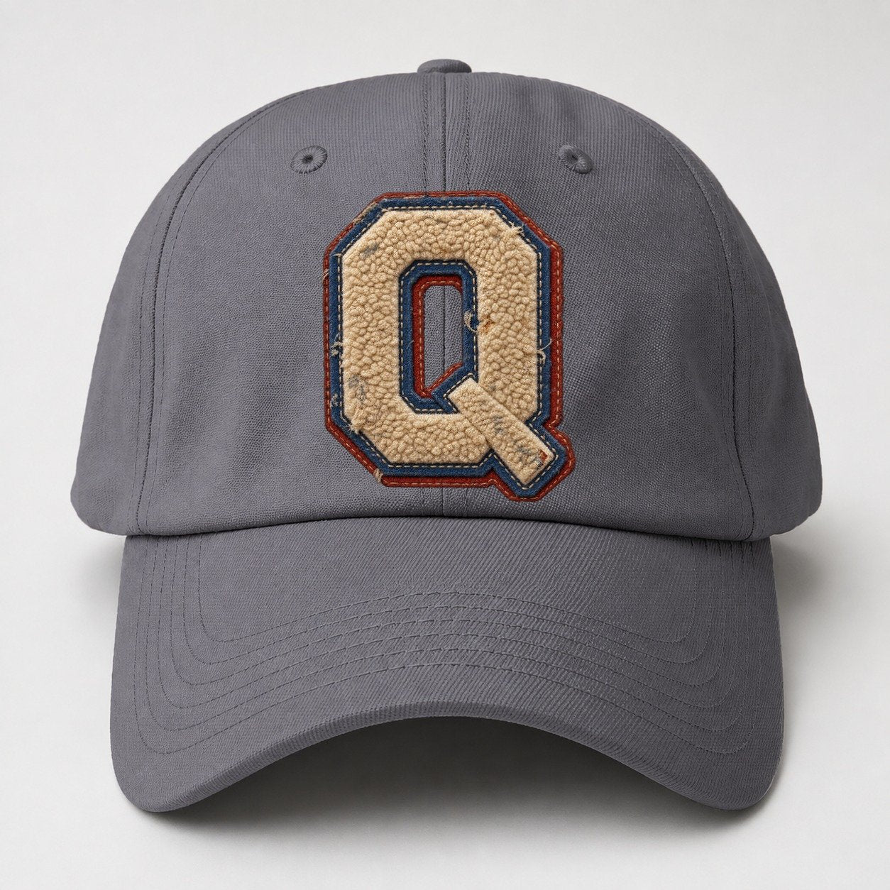 Varsity Chenille Q Monogram Baseball Cap – Grey